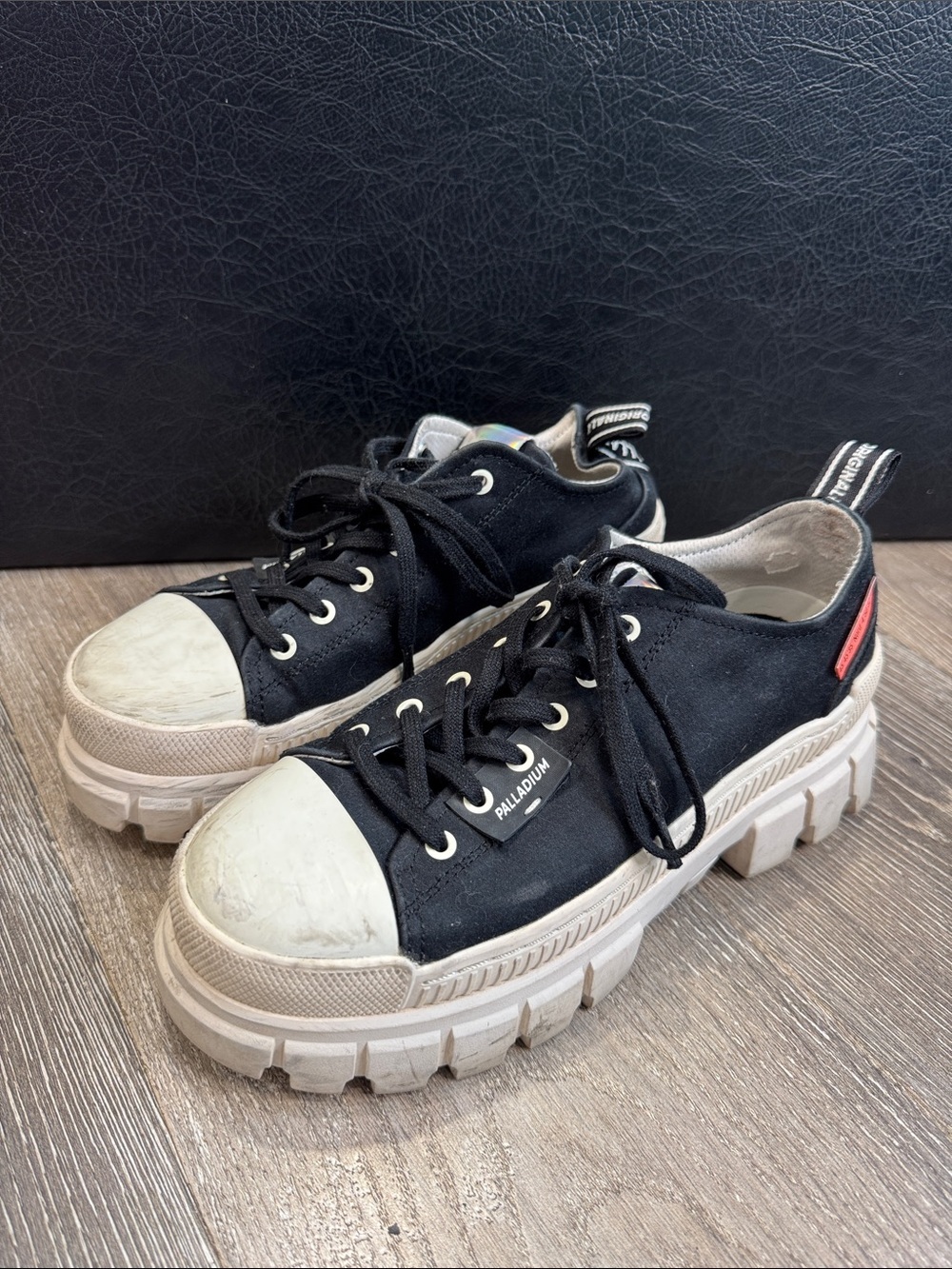 Palladium Women's Black Canvas Lug-Sole Sneakers